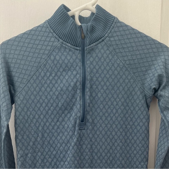 Lululemon Rest Less 1/2 Zip Slate Blue / White Sweater (Size 2) - Picture 7 of 12